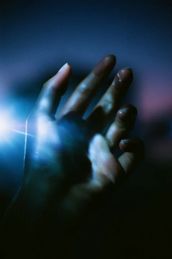 Nocturnal Ethereal Cyan style reference image — pitch black background