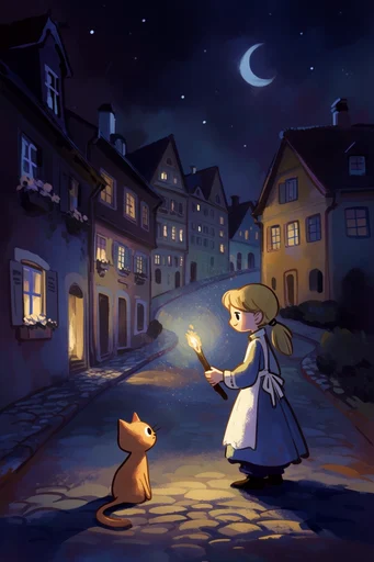 Luminous Nocturnal Whimsy style reference image — atmospheric night scene
