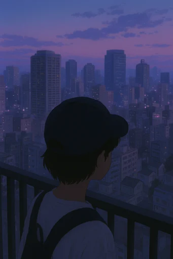 Nostalgic Twilight Anime style AI image example 2