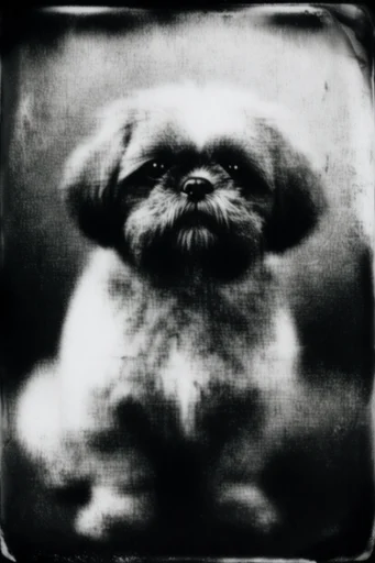 Spectral Gothic Daguerreotype style reference image — scratched archival film