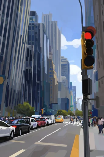 Graphic Urban Luminism style reference image — bold graphic shapes