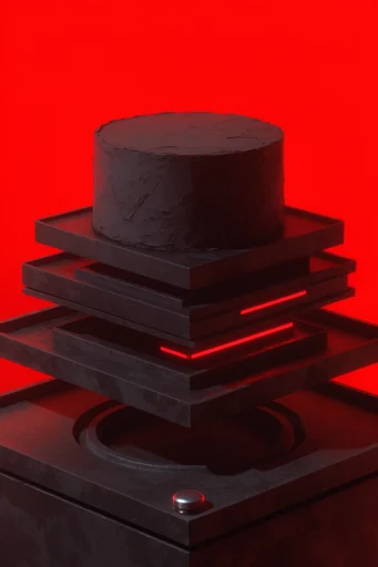 Crimson Monolith Minimalism style reference image — minimalist brutalism