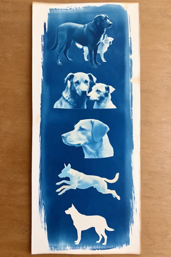 Ethereal Botanical Cyanotypes style reference image — analog photography process