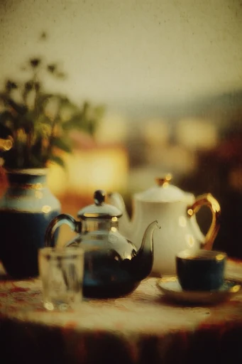 Dreamlike Analog Nostalgia style reference image — warm amber bokeh
