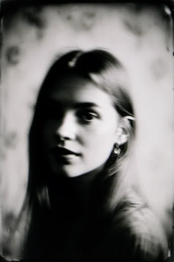 Haunting Monochrome Pictorialism style reference image — scratched film texture