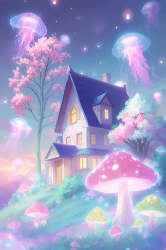 Ethereal Luminescent Fantasy style reference image — translucent glass-like textures