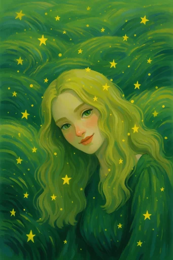 Luminous Nocturnal Whimsy style reference image — swirling brushstrokes