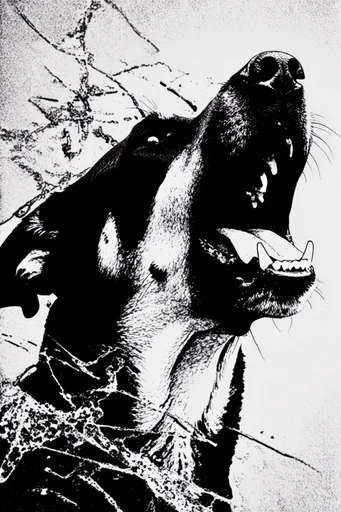 Gritty Dithered Noir style reference image — 1-bit aesthetic