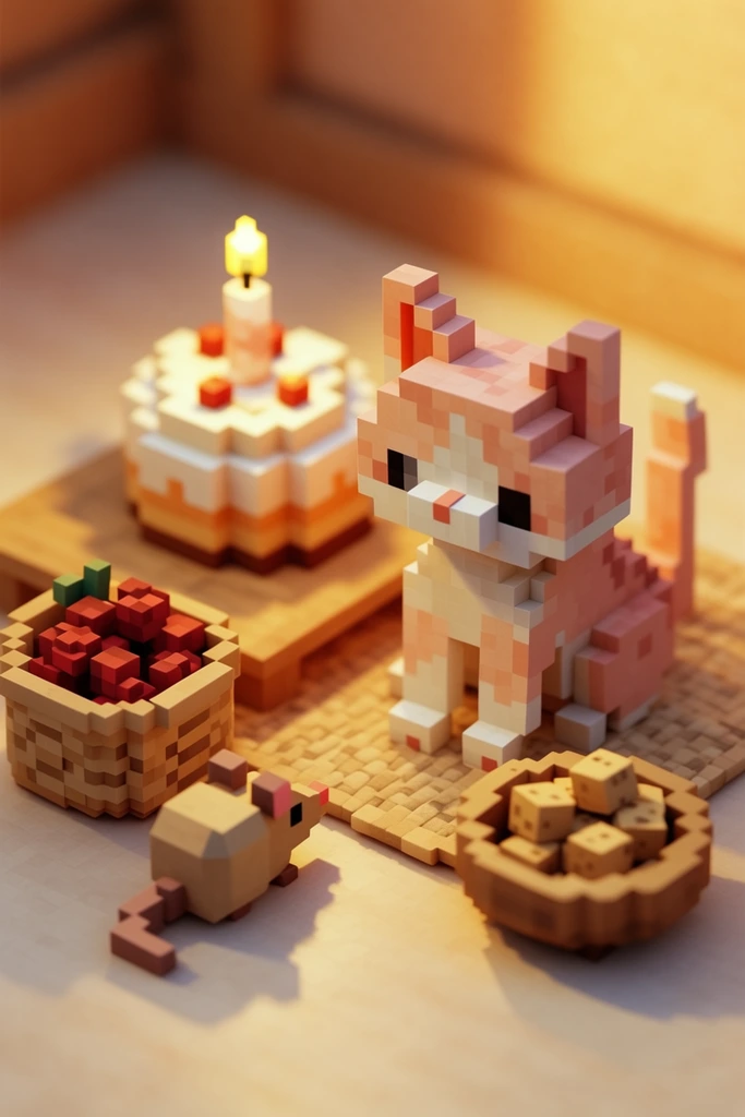 Cinematic Voxel Dioramas style AI image example 3