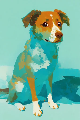 Vibrant Sunlit Gouache style AI image example 3