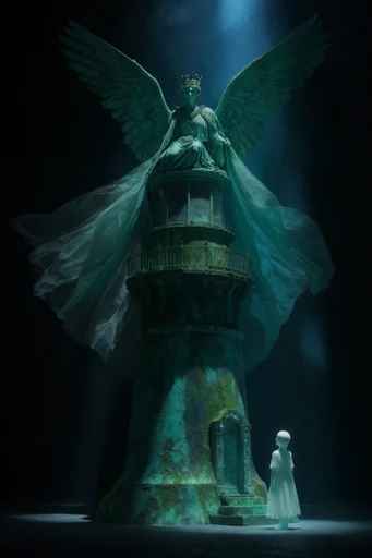 Sacred Gothic Noir style reference image — stark black background