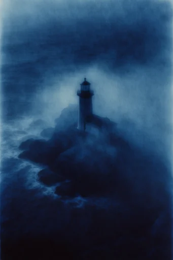 Nocturnal Pictorialist Mist style reference image — low-key twilight lighting