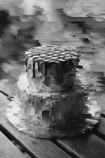 Monochrome Digital Decay style reference image — chromatic aberration