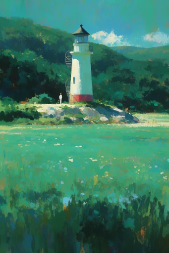 Luminous Impressionist Pastoral style reference image — palette knife texture