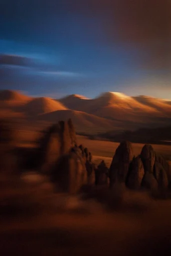 Nocturnal Kinetic Nostalgia style reference image — cinematic motion blur