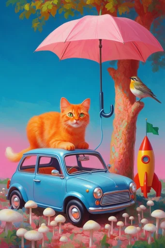 Vibrant Surreal Maximalism style AI image example 2