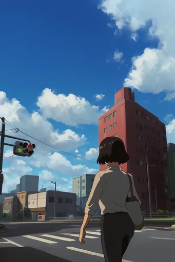 Nostalgic Cinematic Anime style reference image — painterly backgrounds