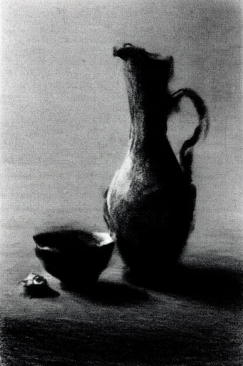 Atmospheric Monochromatic Noir style reference image — heavy film grain