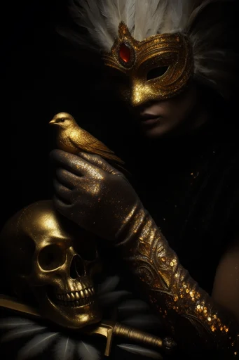 Luminous Nocturnal Chiaroscuro style reference image — pitch black background