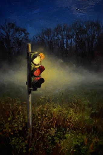 Luminous Nocturnal Impasto style reference image — nocturnal atmospheric scene