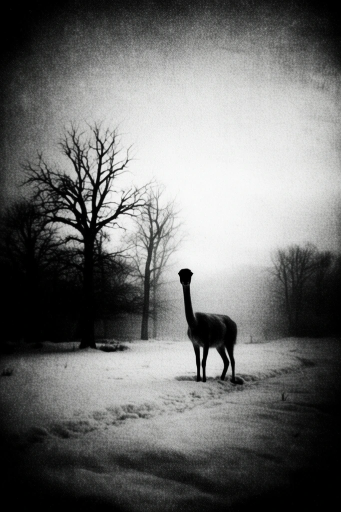 Haunting Monochrome Pictorialism style AI image example 3