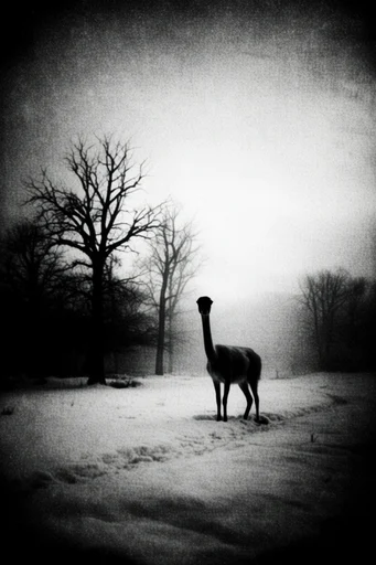 Haunting Monochrome Pictorialism style AI image example 3