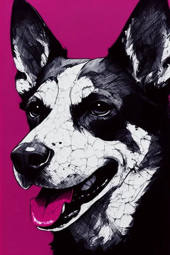 Graphic Neon Noir style reference image — sharp angular linework