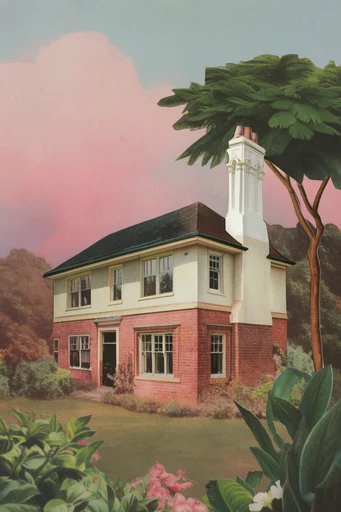 Nostalgic Botanical Surrealism style AI image example 4