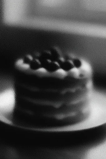 Gritty Monochromatic Noir style reference image — blurry silhouette