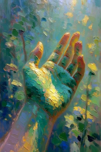 Luminous Impasto Dreamscapes style reference image — thick palette knife texture