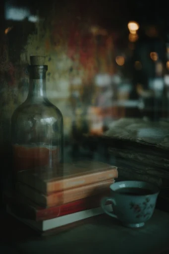 Cinematic Nocturnal Reflections style reference image — shot through glass
