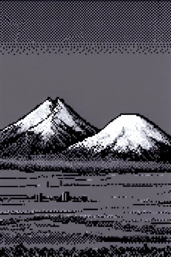 Retro Digital Dither style reference image — 1-bit dithered art
