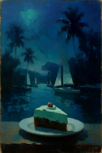 Nocturnal Impasto Tonalism style reference image — luminous light contrast