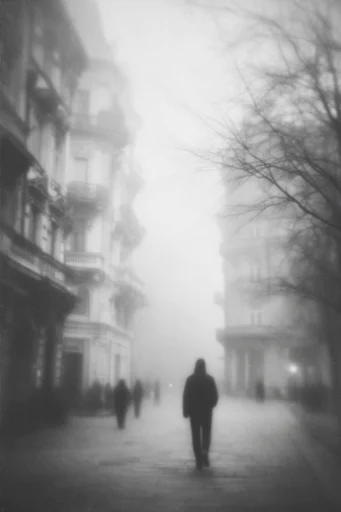 Haunting Monochrome Pictorialism style reference image — melancholic haunting atmosphere