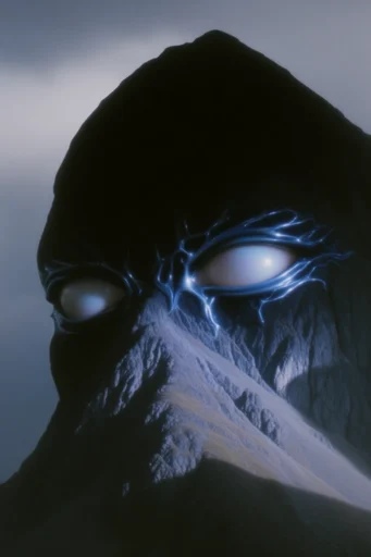 Bioluminescent Cyber Noir style reference image — bioluminescent glowing eyes