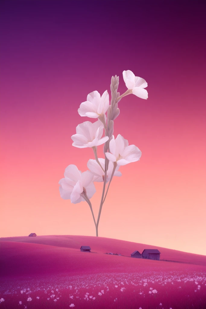 Neon Botanical Minimalism style AI image example 2