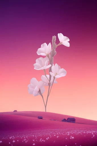 Neon Botanical Minimalism style AI image example 2