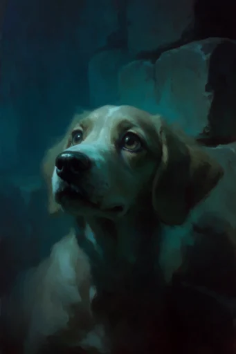 Nocturnal Chiaroscuro Descent style reference image — high contrast