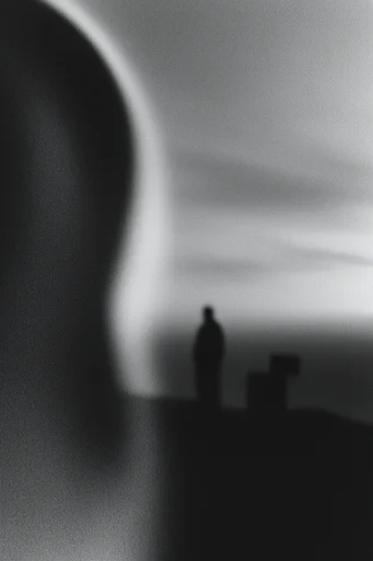Tactile Cinematic Noir style reference image — monochrome high contrast