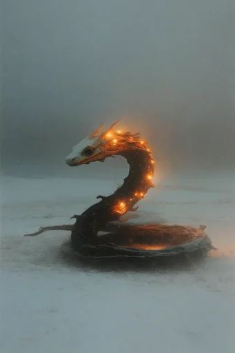 Ethereal Nordic Solitude style reference image — warm amber light contrast