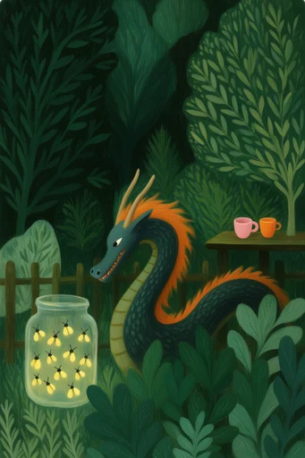 Luminous Folk Storybook style reference image — textured gouache