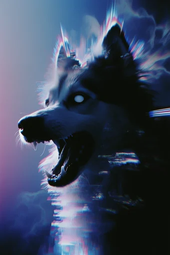 Luminous Ethereal Glitch style reference image — liquid metallic sheen