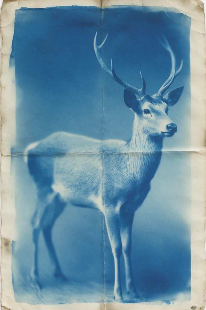 Architectural Cyanotype Abstraction style AI image example 3