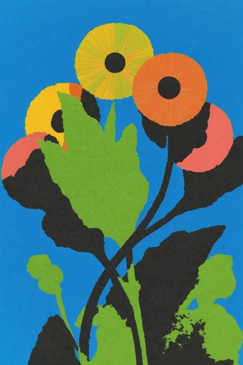 Graphic Minimalist Serigraph style reference image — stark cast shadows