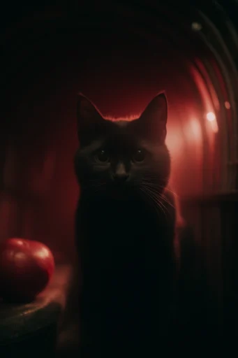 Cinematic Crimson Noir style AI image example 3