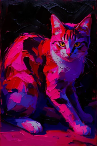 Neon Noir Tactile style reference image — synthwave atmospheric lighting