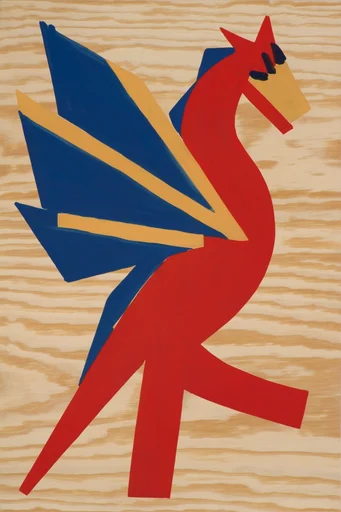 Constructivist Folk Modernism style reference image — hard-edge geometric abstraction