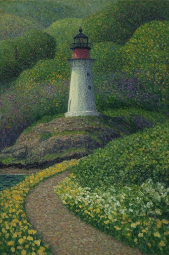 Ethereal Pointillist Storybook style reference image — soft dappled light