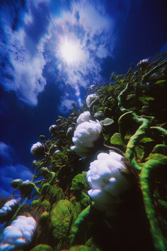 Nostalgic Surrealist Dreamcore style reference image — glowing starburst lens flare