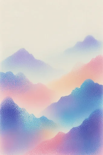 Ethereal Chromatic Grain style reference image — airbrush stippling